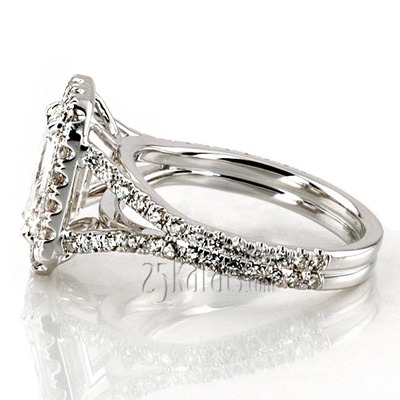 Alternate view of Hand Made Platinum Micro Pave Engagement Ring