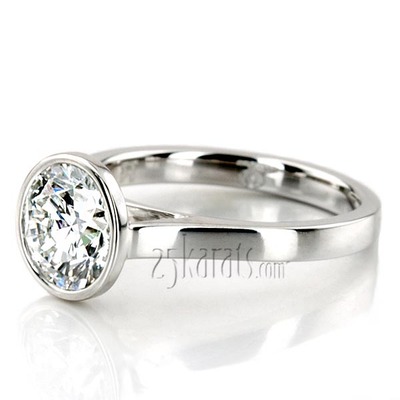 Alternate view of Bezel Set Platinum Solitaire Engagement Ring