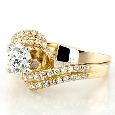 Alternate view of Micro Pave Set Split Shank ByPass Diamond Engagement Ring
