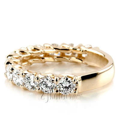 Alternate view of 12 Stone Low Trellis Setting Custom Wedding Band