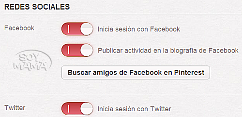 redes sociales conectadas a pinterest