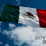 bandera mexico en el cielo