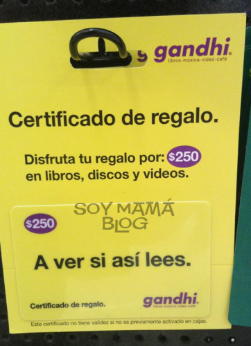tarjeta de regalo libreria