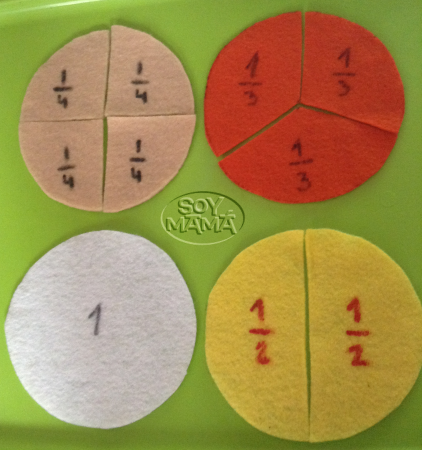fracciones estilo montessori