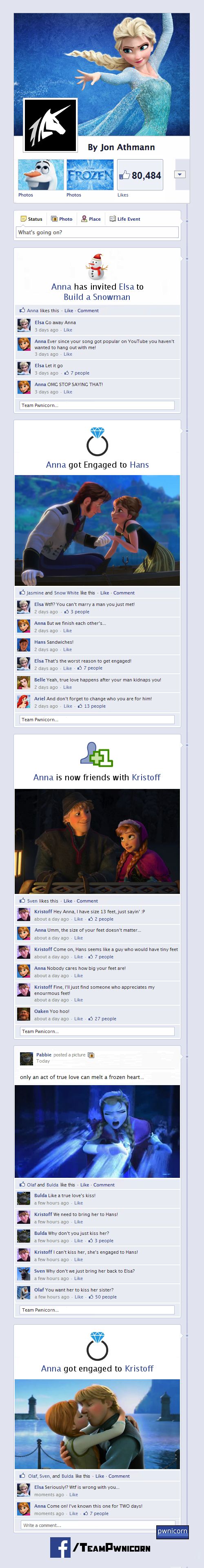 Y si Frozen transcurriera en Facebook...