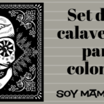 Set de 15 calaveritas para colorear