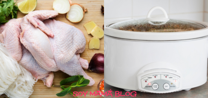 Pollo y verduras a la mantequilla y ajo en Crockpot