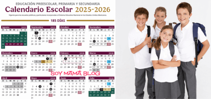 Calendario SEP Ciclo escolar 2025 2026