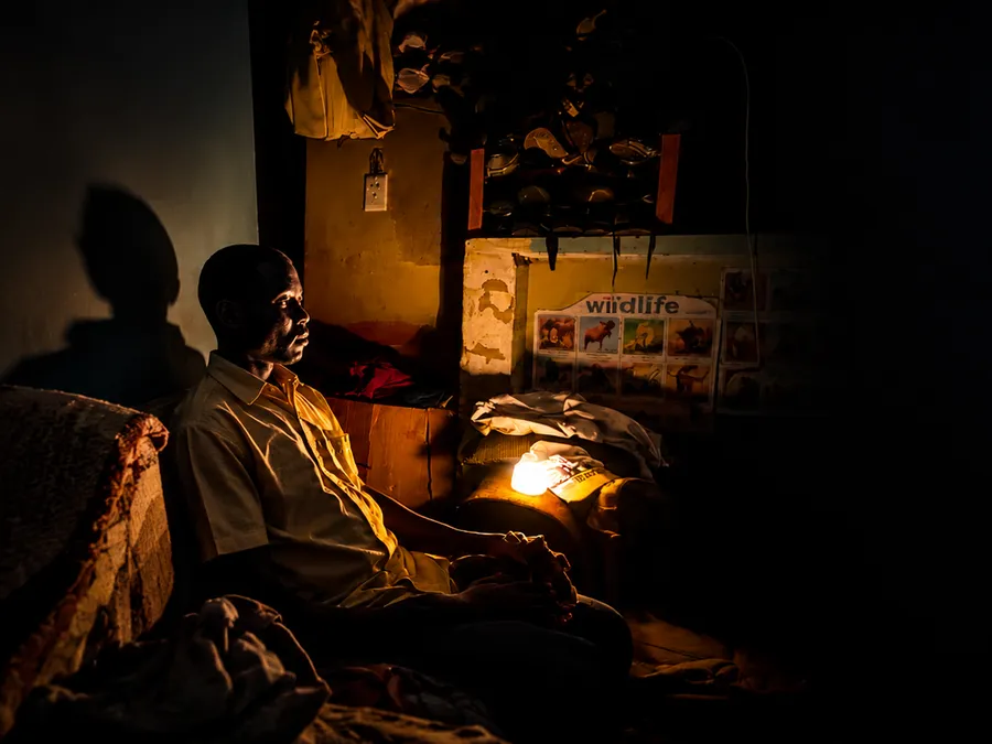 Old man in the dark