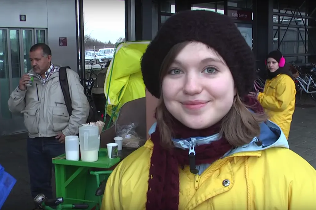 Emma volunteering with Greenpeace in Copenhagen 2009