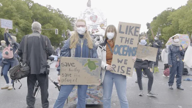Activists from Fridays for Future Berlin take part in a bike demonstration and rally in Berlin to demand climate justice as part of the global climate strike day of Action.