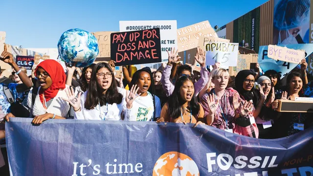 Youth climate activists march at COP27 in Sharm El-Sheikh