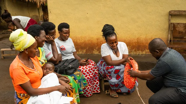 Women of Kijumba village in Kabaale sub-county, Hoima district in Uganda take part in a solar training initiative led by the Centre for Citizens Conserving Environment (CECIC)