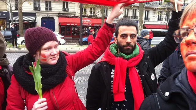 10,000 people drew redlines that must not be crossed for a just and livable planet in Paris, December 2015.