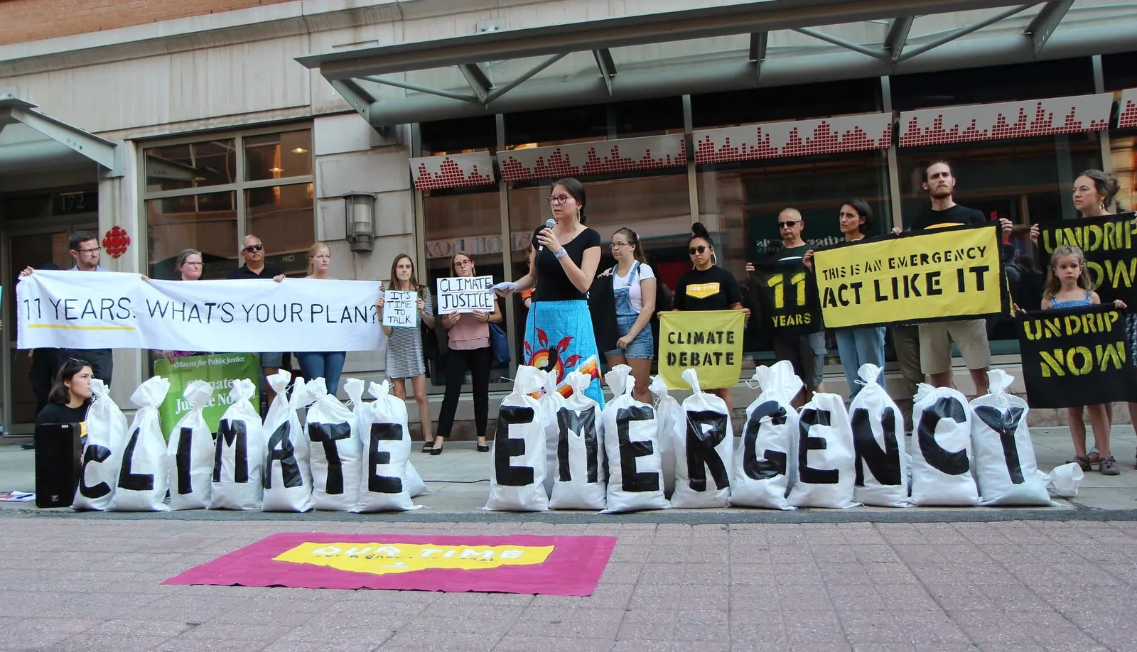 Protesters outside CBC Headquarters
