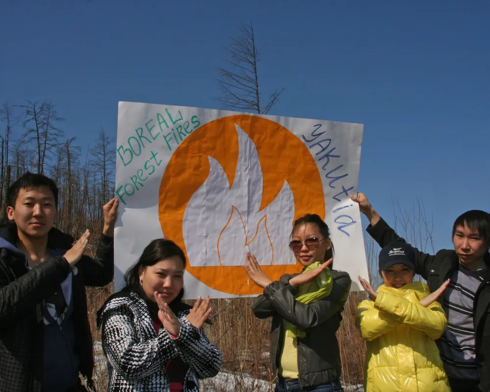 NO! to the fires in taiga forests.
