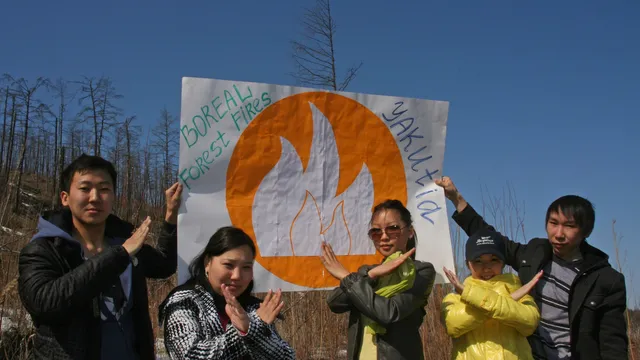 NO! to the fires in taiga forests.