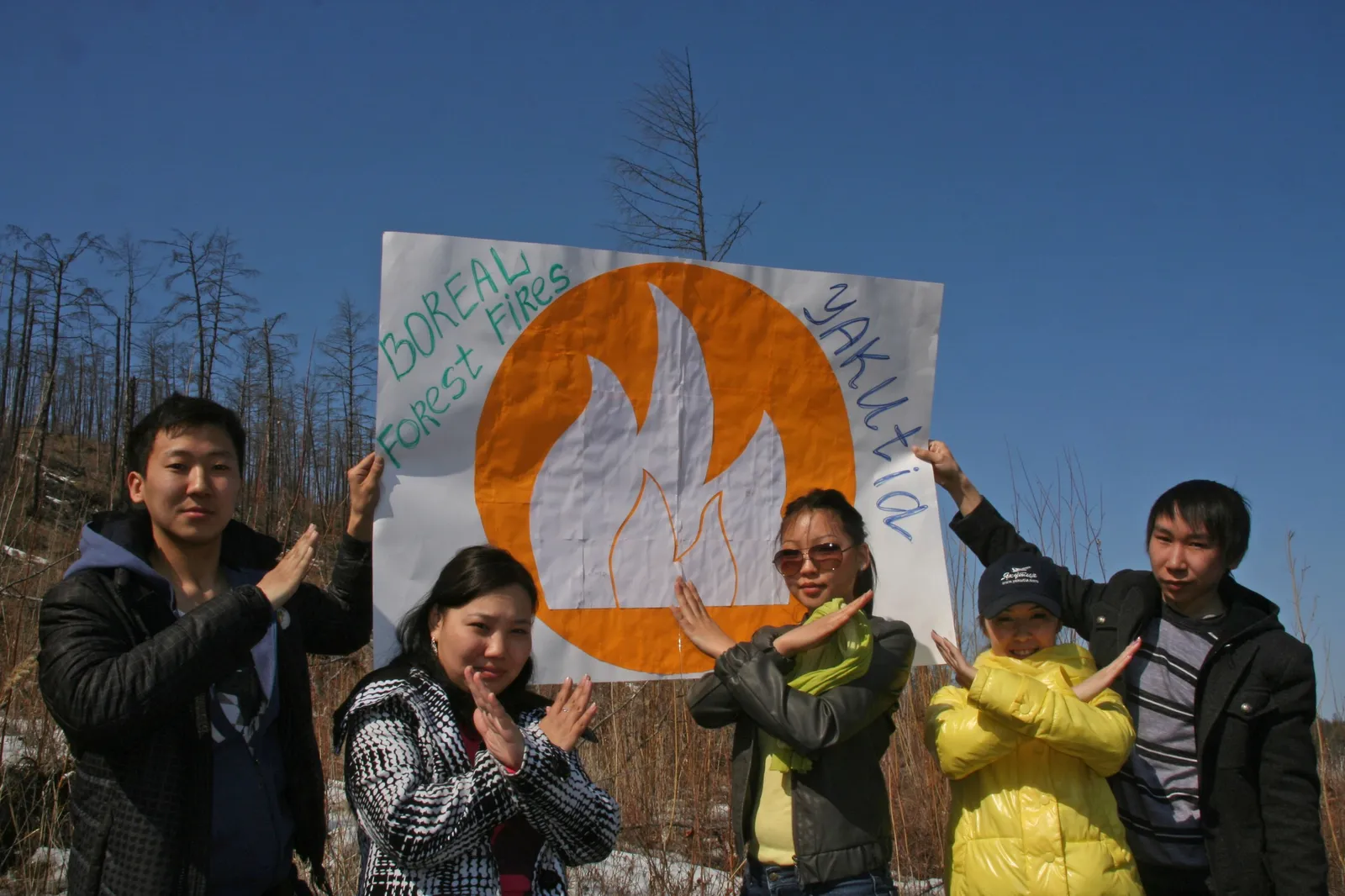 NO! to the fires in taiga forests.