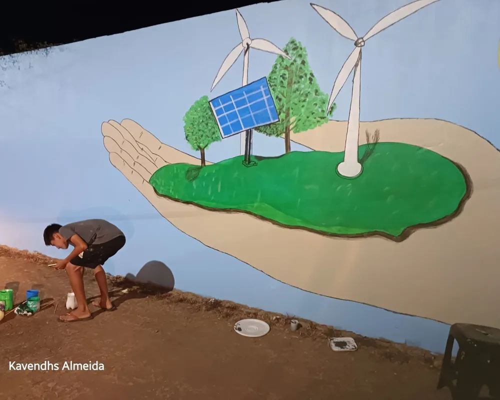 Artist painting for a Power Up