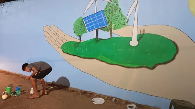 Artist painting for a Power Up
