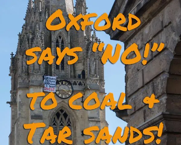 Oxford says "No!" to Coal & Tar Sands