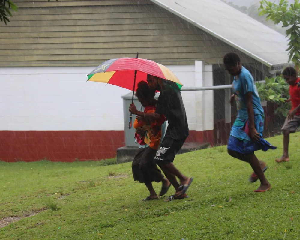 Dashing across rain