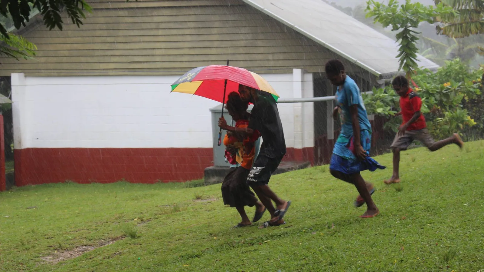 Dashing across rain