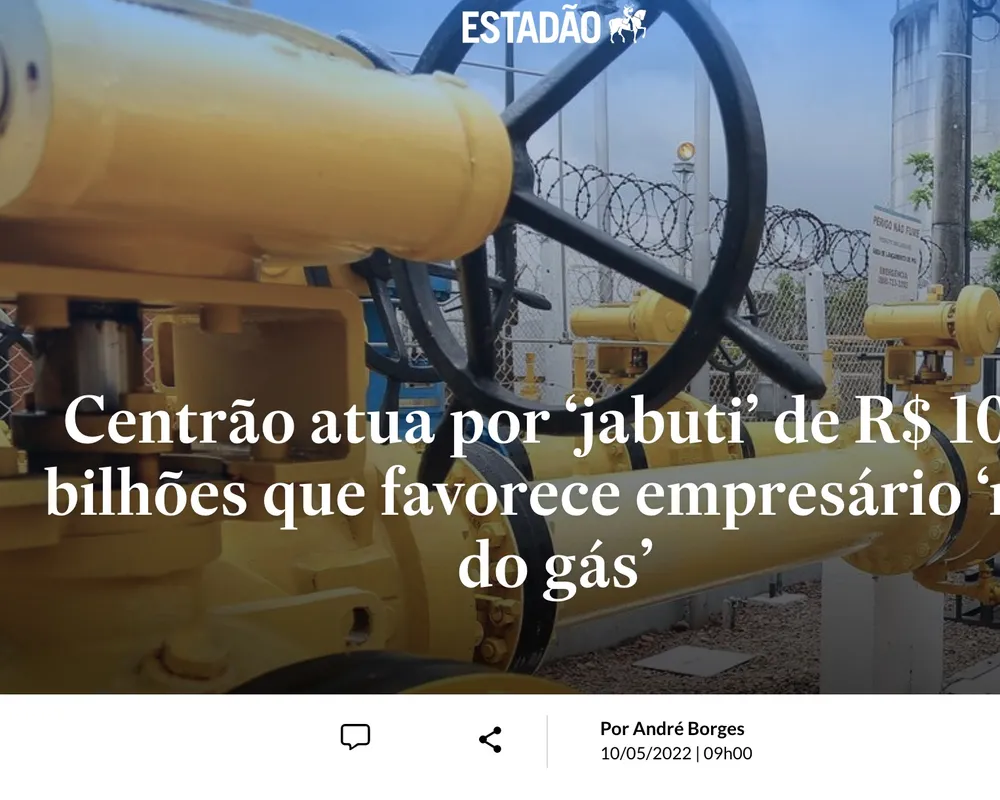 Worker in safety gear inspects yellow industrial gas pipeline equipment at facility, related to R$100 billion fraud case benefiting gas industry businessman.