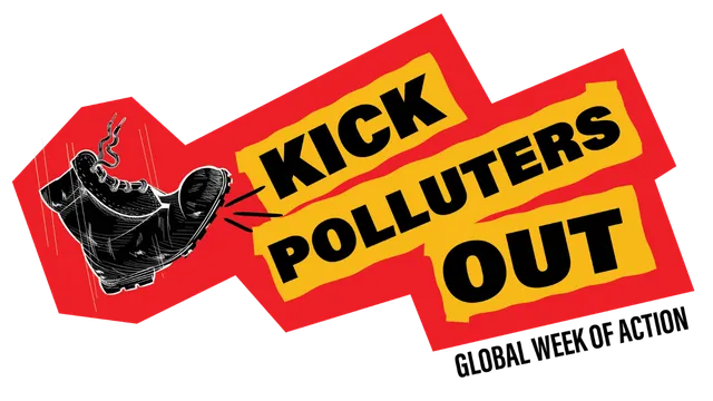 Logo de la semaine de mobilisation mondiale contre les géants de l'industrie fossile - Kick Polluters Out - menée par 350