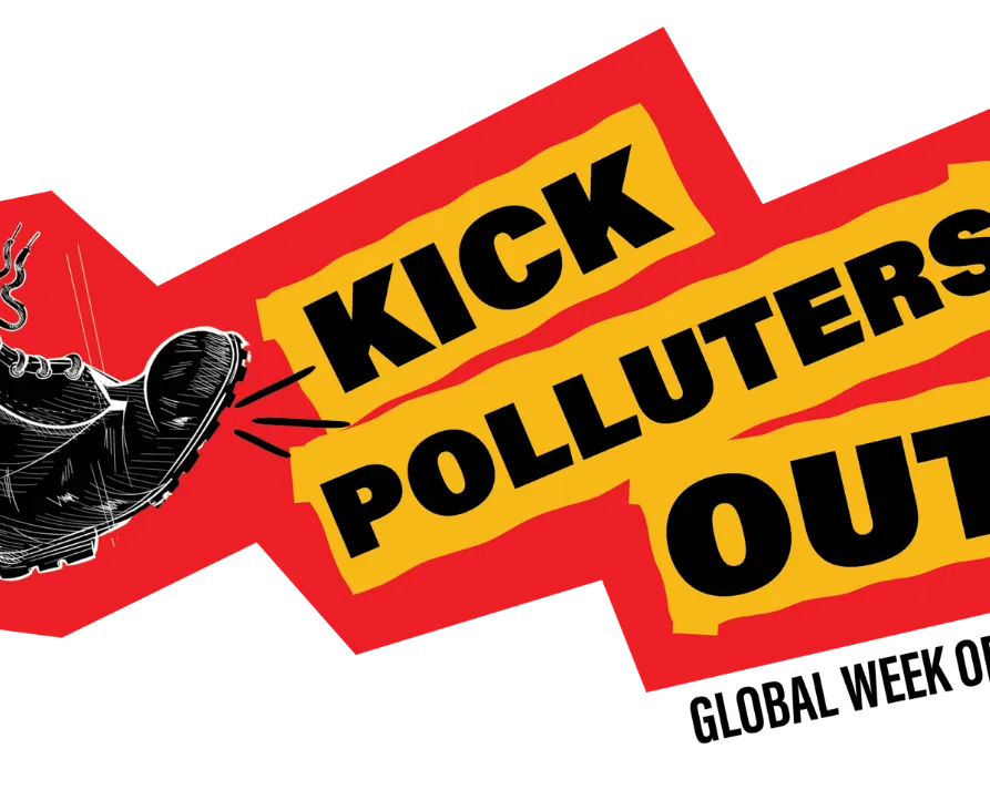 Logo de la semaine de mobilisation mondiale contre les géants de l'industrie fossile - Kick Polluters Out - menée par 350