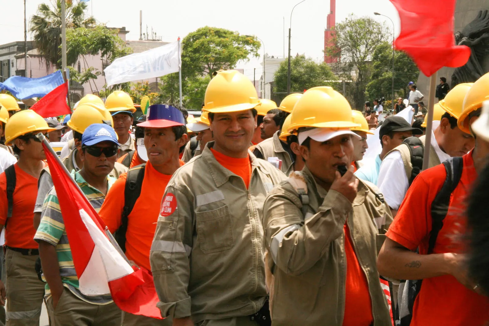 Thousands of workers from various labor unions also joined the march. Photo credit: Hoda Baraka 