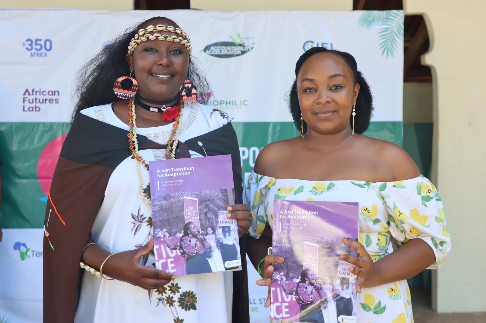 Participants with the newly report launched by Power Shift - A just Transition for Adaptation