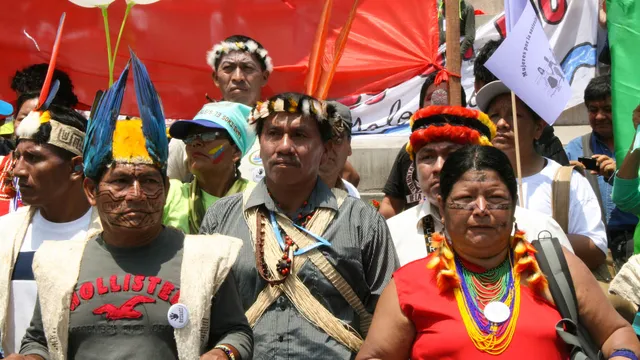 Indigenous communities at the forefront of the climate crisis led the march in Lima. Photo credit: Hoda Baraka 