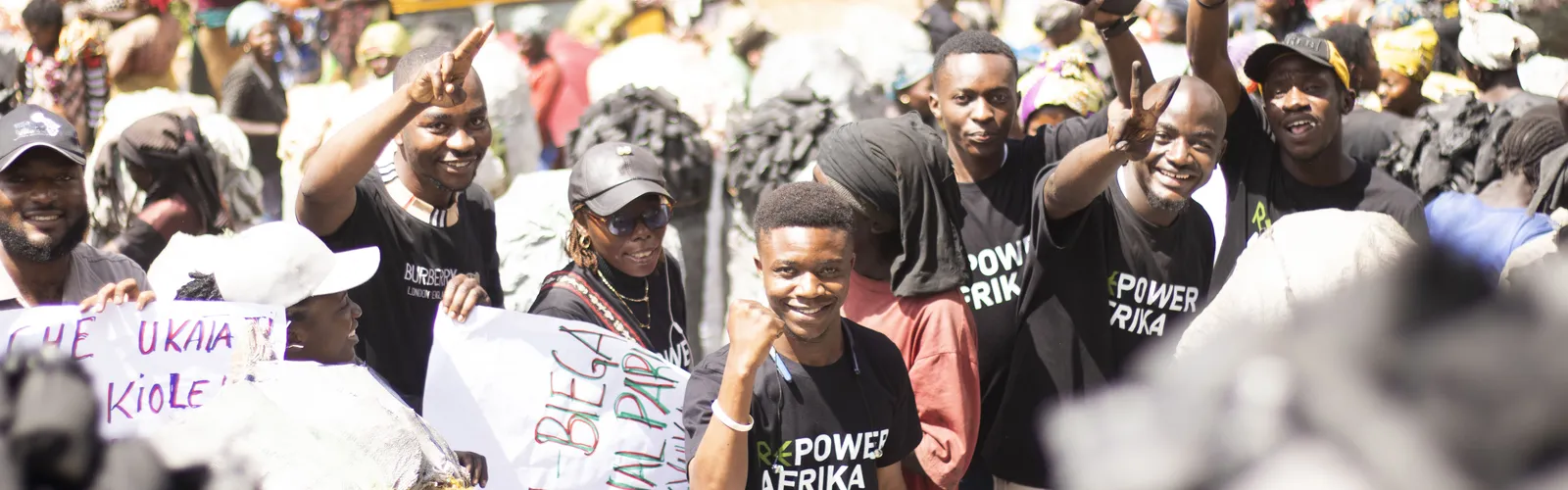 RePower Africa large gathering of activists protesting in the DRC.