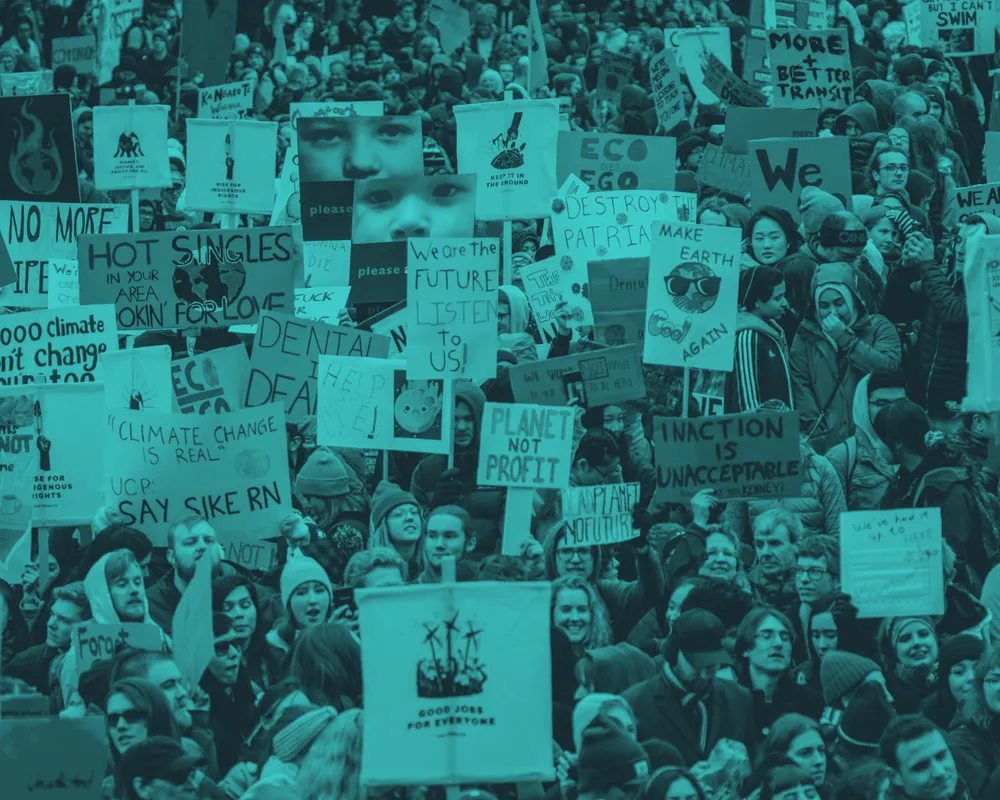 Image of a Just Transition rally held by 350 Canada