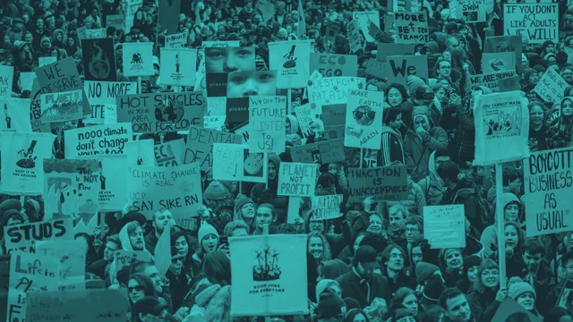 Image of a Just Transition rally held by 350 Canada