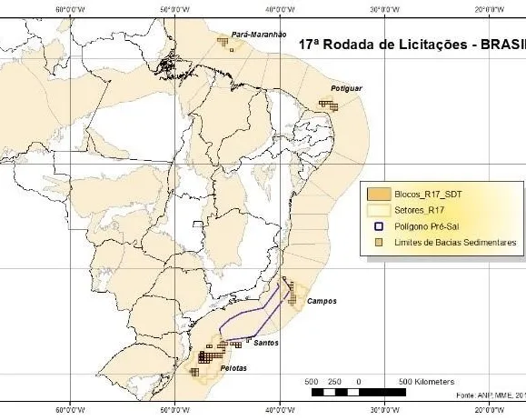 Mapa 17 Rodada ANP para 2020