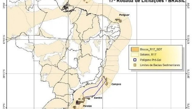 Mapa 17 Rodada ANP para 2020