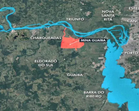 Projeto Mina Guaíba - imagem de satélite