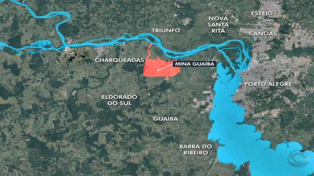 Projeto Mina Guaíba - imagem de satélite
