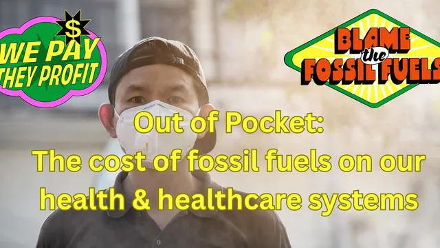 A man stands in a mask around air pollution