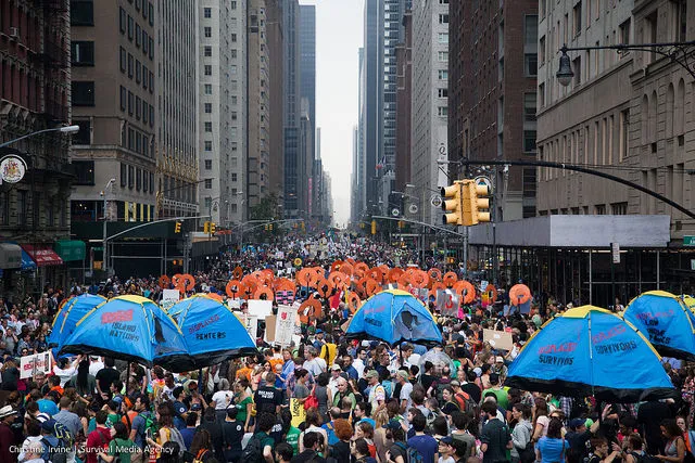 200,000 people march calling for better climate policies by political leaders, Washington D.C, US.