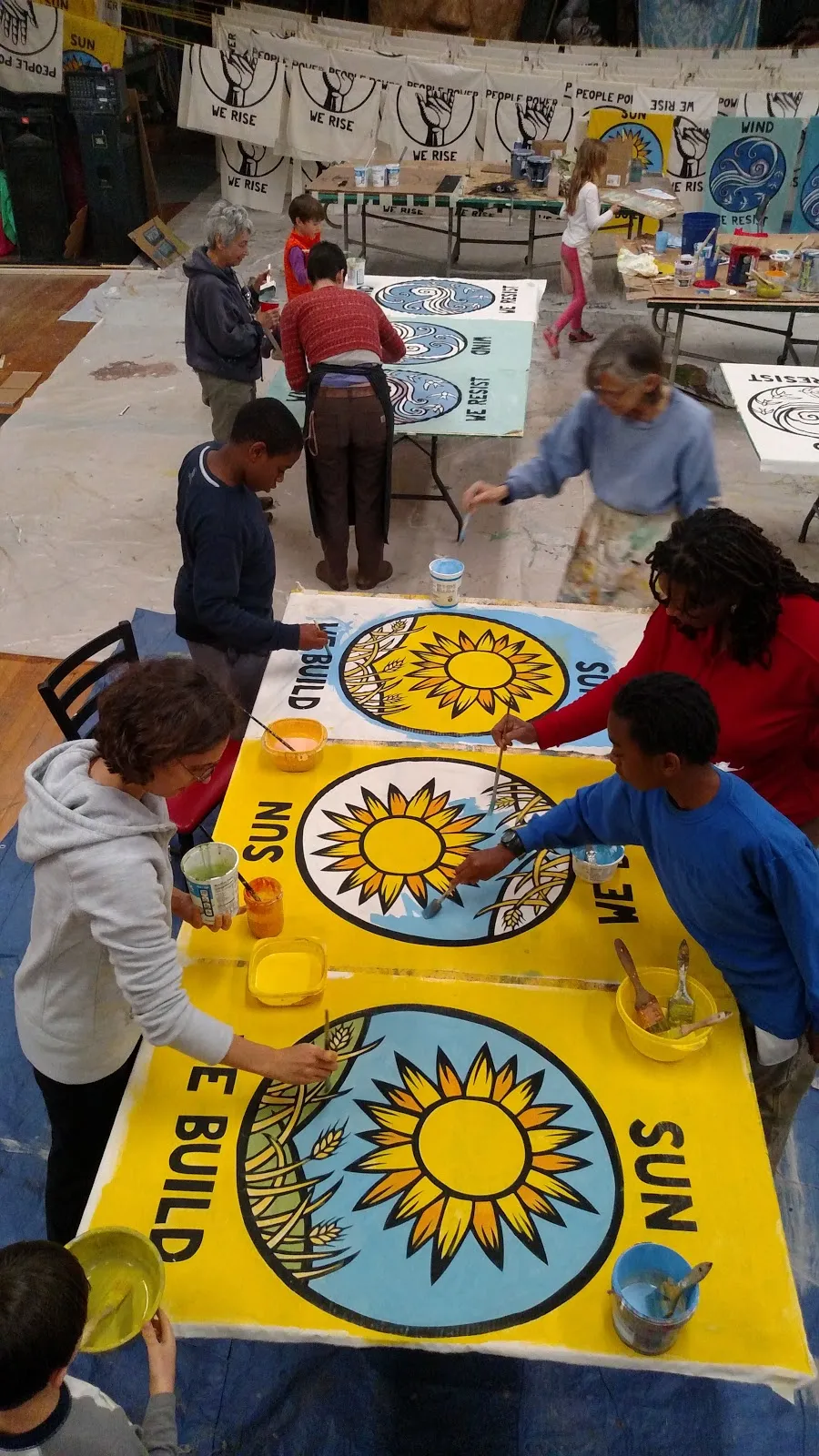 Paperhand Flag painting David Solnit
