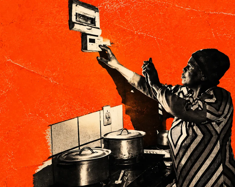 Woman reaching for meter