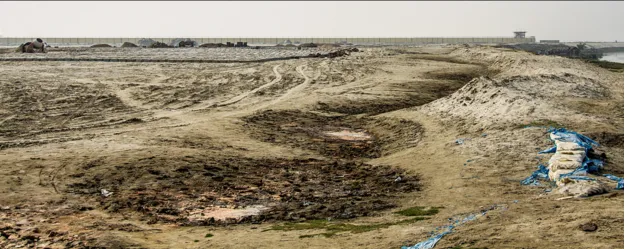 Soil dredged from the Prashur river