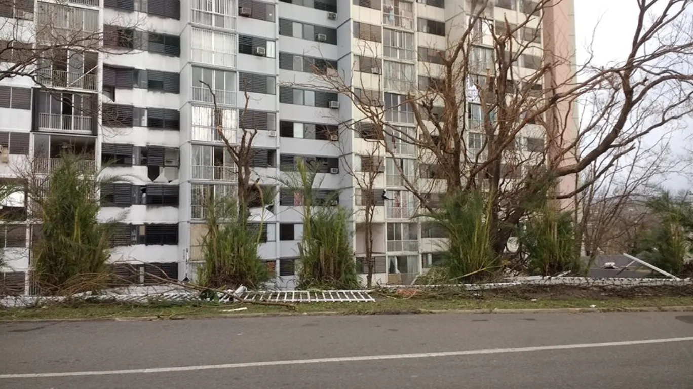 Destroyed Apartment Building. Bayamón, Puerto Rico