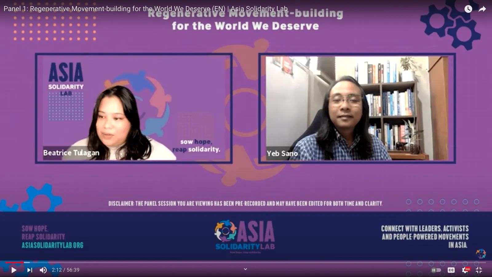ASL Organizer Beatrice Tulagen with Yeb Sabo of Greenpeace Southeast Asia