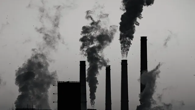 Smoking chimneys in black and white