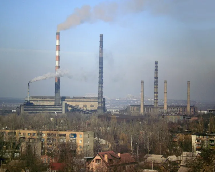 Thermal power plant in Slovianks, Ukraine