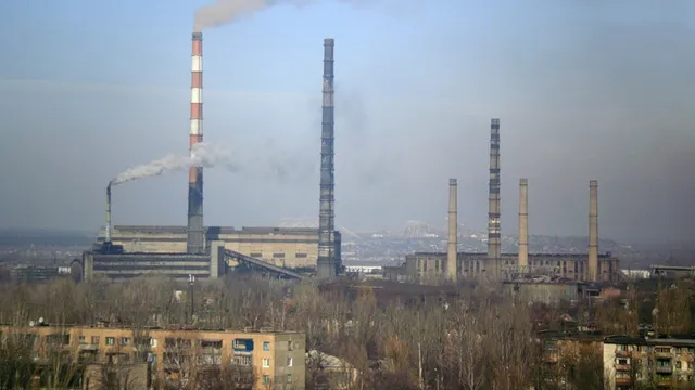 Thermal power plant in Slovianks, Ukraine